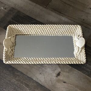 NBC TRADING ~ Coastal ~ Seashell Resin Mirrored Vanity Tray